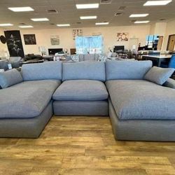 Smoke Large Comfy Moduler Sectional Sofa Couch 