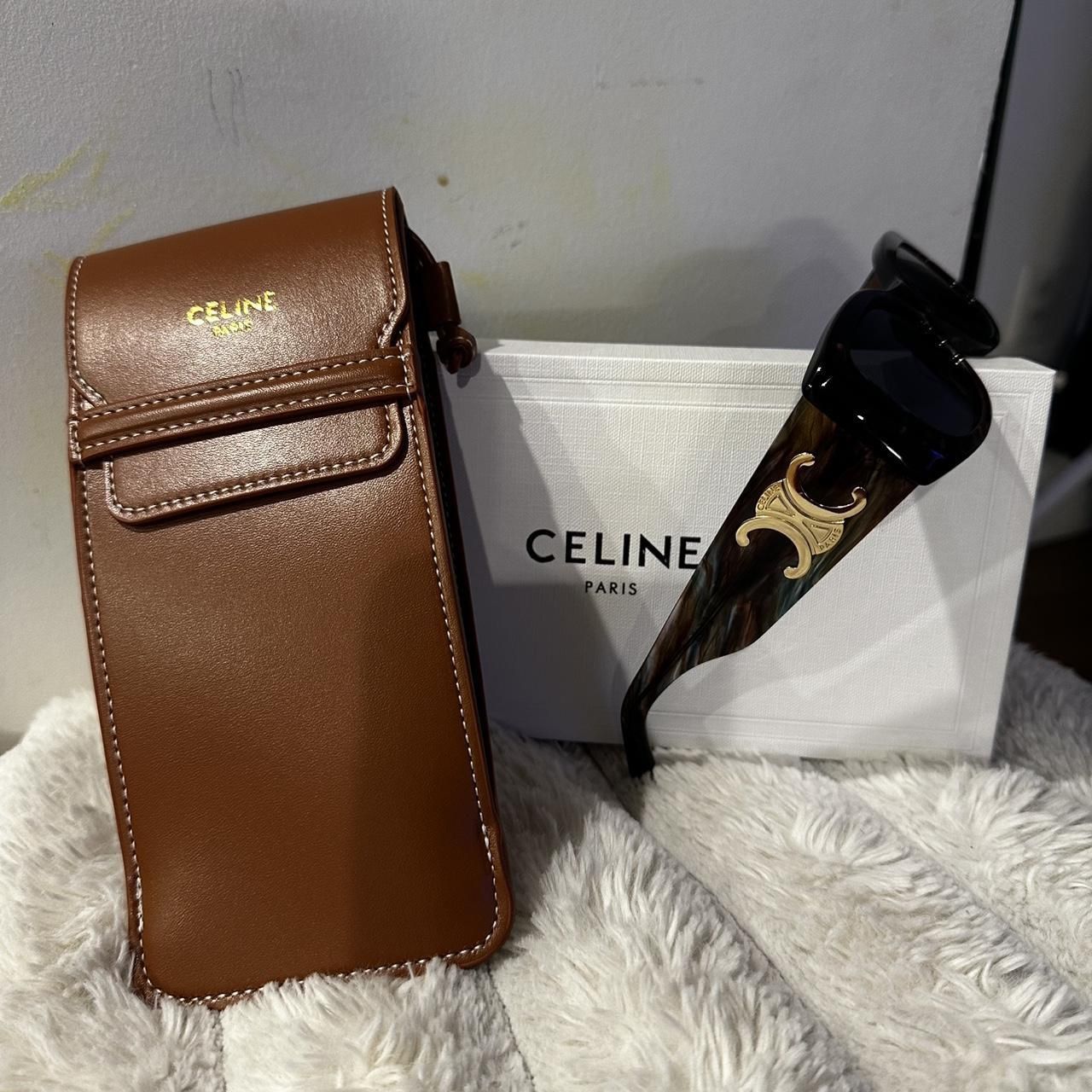 CELINE Women's Brown and Tan Sunglasses