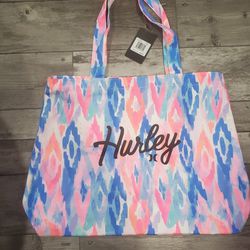 Hurley Zippered Tote Bag With Inner Zipper 