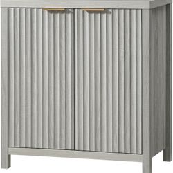 Oxford Storage Cabinet Fluted Sideboard Buffet with Adjustable Shelves, Modern Accent Cabinet Console Credenza for Living Room, Hallway, Entryway (Pal