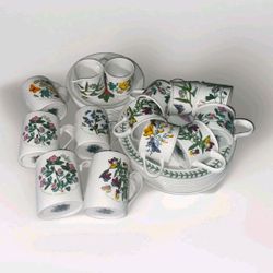 Vintage Portmeirion Botanic Garden & Pomona 33-Piece Dinnerware Set — Mixed Condition / AS-IS