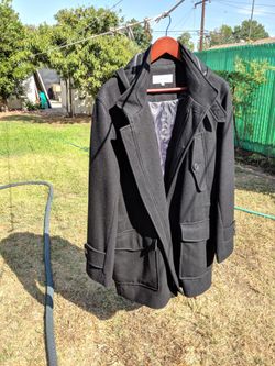 Calvin Klein Wool Hooded Duffle, Black, Medium