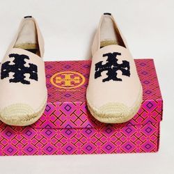 Tory Burch Elisa Logo Flat Espadrilles Womens Shoes