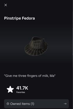 Pinstripe Fedora ROBLOX limited | READ DESC