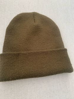 Classic Olive Cuffed Knit Beanie for Men