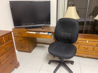 Free comfortable desk chair and Wooden Desk (20” deep x 48” long)