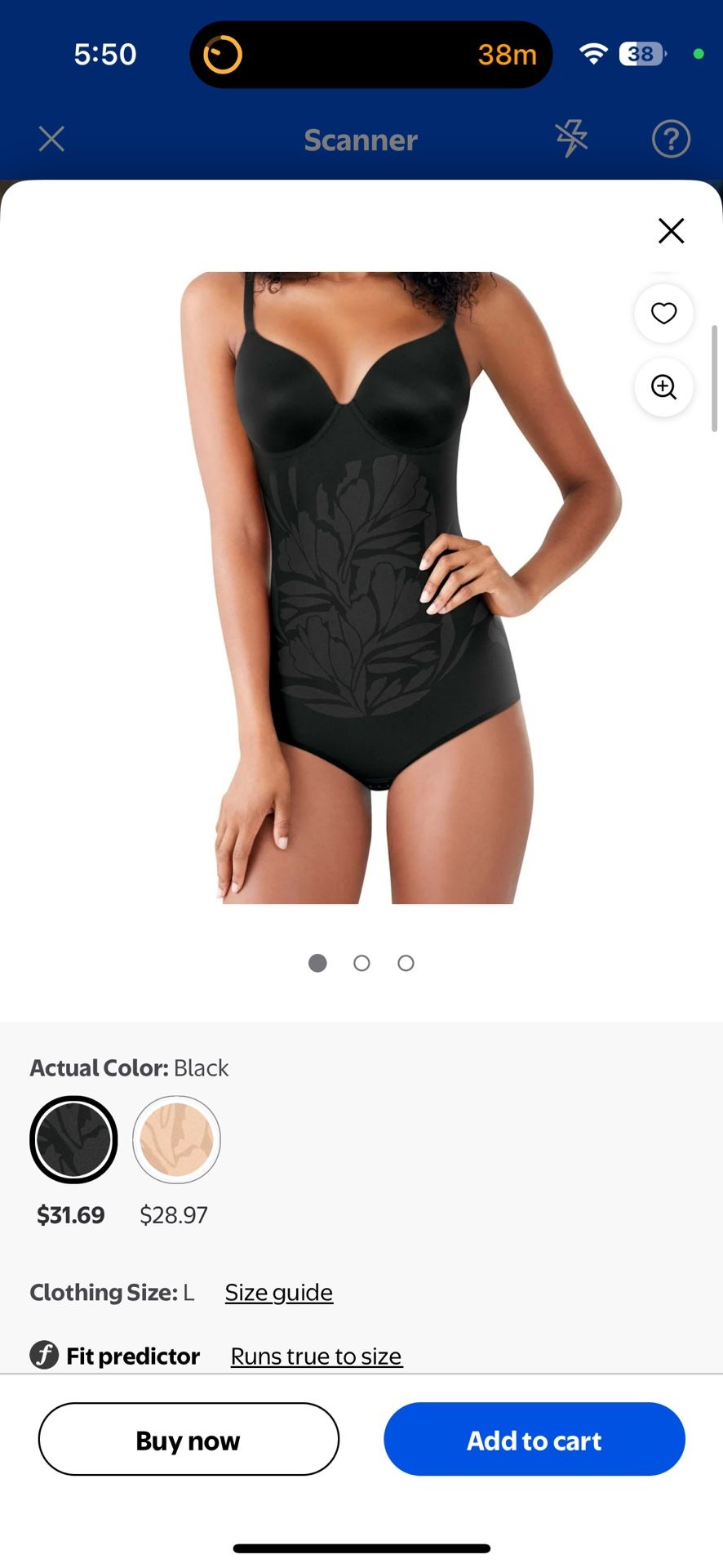 New~Large~Maidenform Women’s Shapewear FitSense Extra Firm Shaping Bodysuit