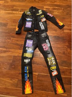Denim set $120 size S-M  jacket and 31-32 pants brand new