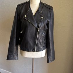 Like New: Black Leather Lucky Jacket 