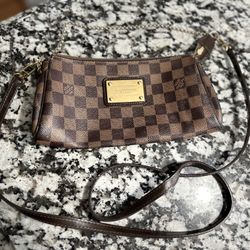 Authentic Louis Vuitton Damier Eva Clutch Crossbody 