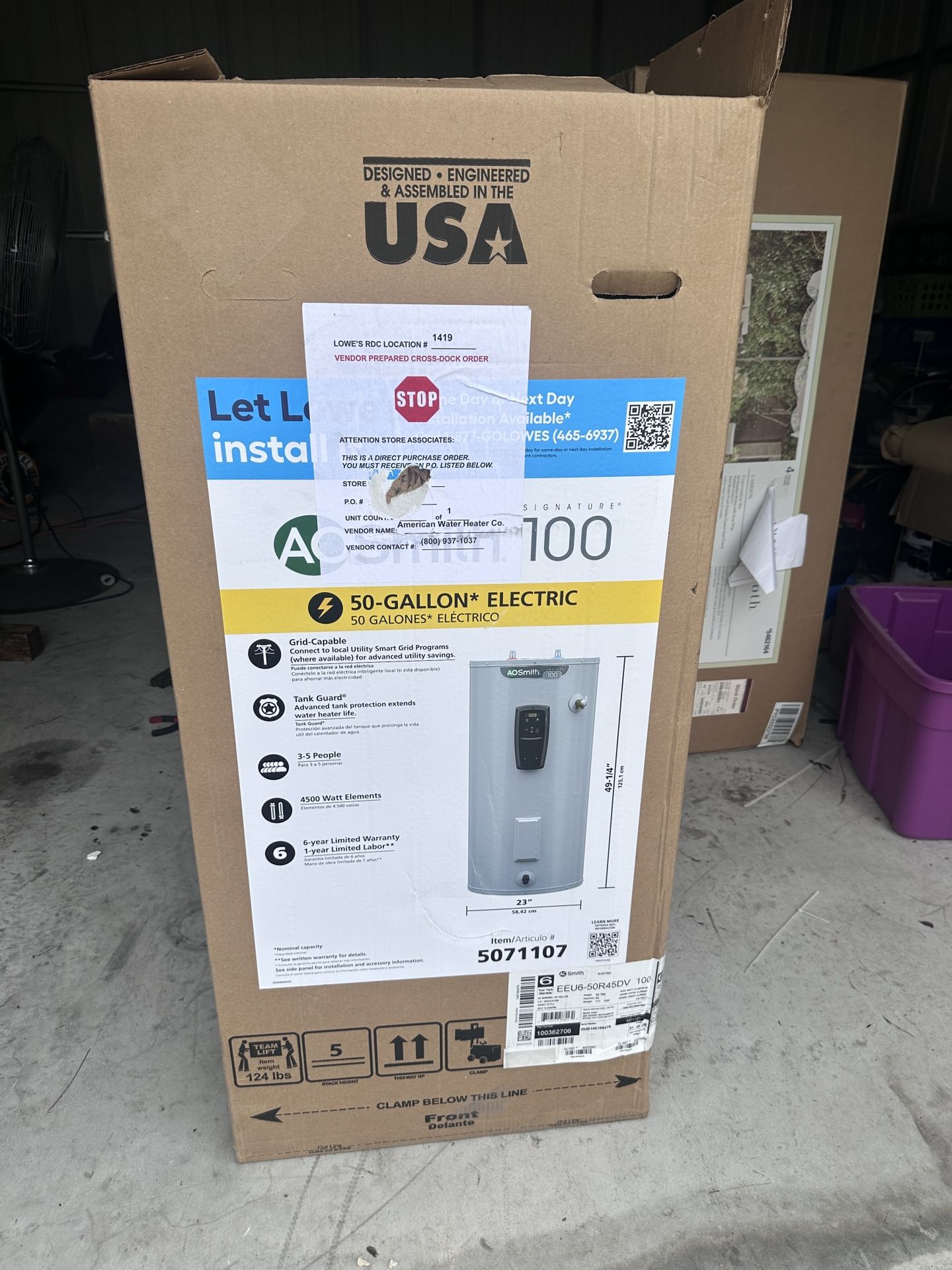 50 gallon digital AOS Waterheater brand new in box
