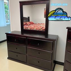 Pinewood Cherry Dresser With Mirror Tocador Nuevo 