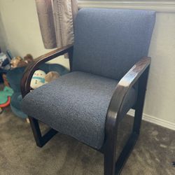 Blue Wooden Comfy Chair 