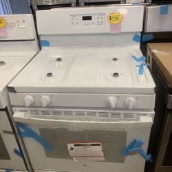 New Scratch And Dent GE Gas Stove In White 6 Months Warranty 