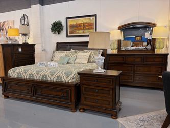 3 Piece Queen Storage Bed, Nightstand, Dresser