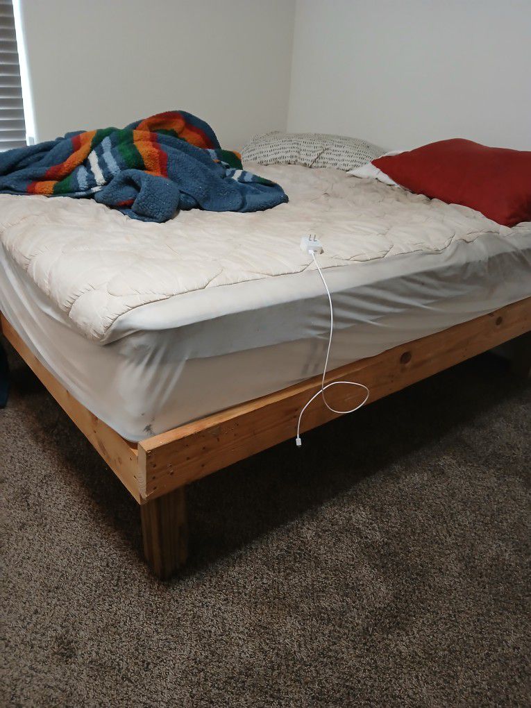 Freee Wooden Bed Frame With 2 Matresses!