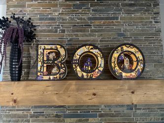 Halloween decoration letters BOO wooden light-up Halloween decoration letters