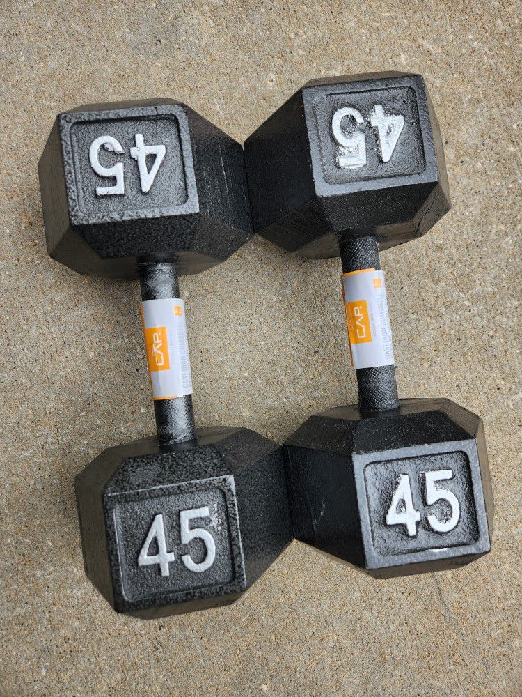 Iron Hex Dumbbell Pair 45s