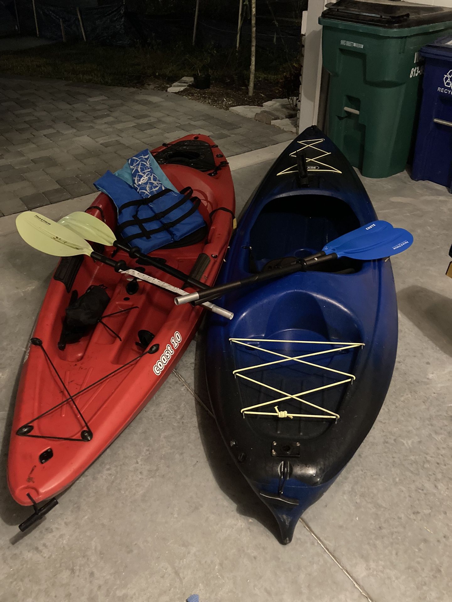 (2) Fishing Kayaks W/paddles