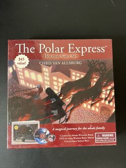 The Polar Express Holiday Gift Set Chris Van-Allsburg Book DVD MovieSleigh Bell