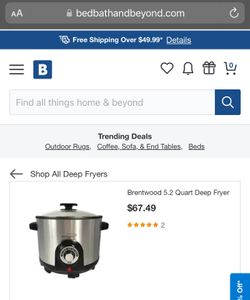 Brentwood 5.2 Quart Deep Fryer