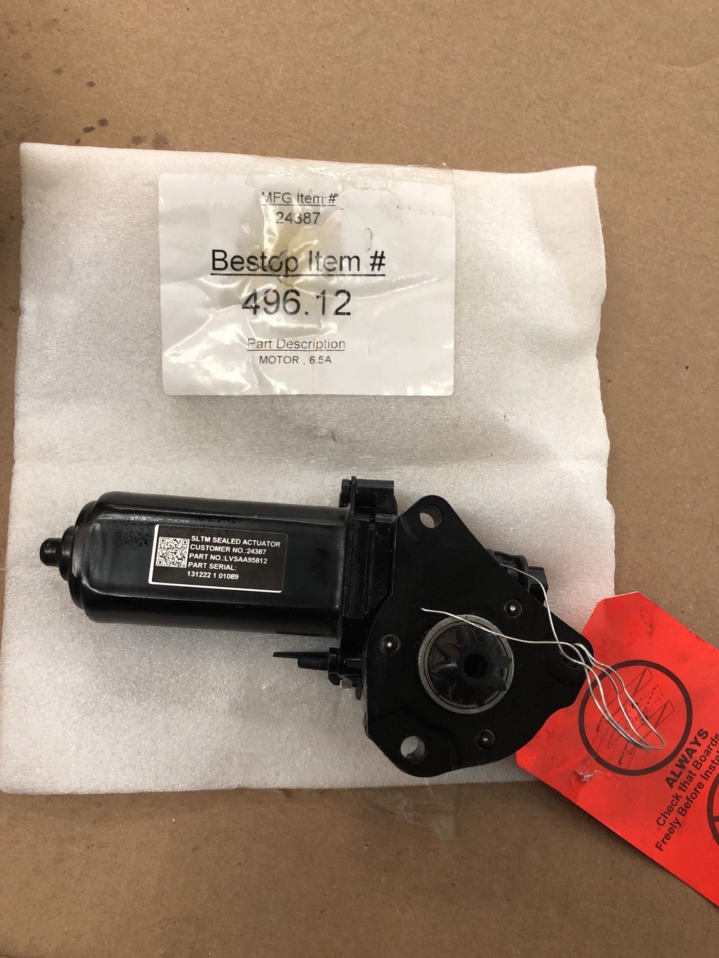 Replacement motor for Bestop power board running boards
