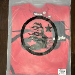 Red Hellstar T-shirt with black letters 