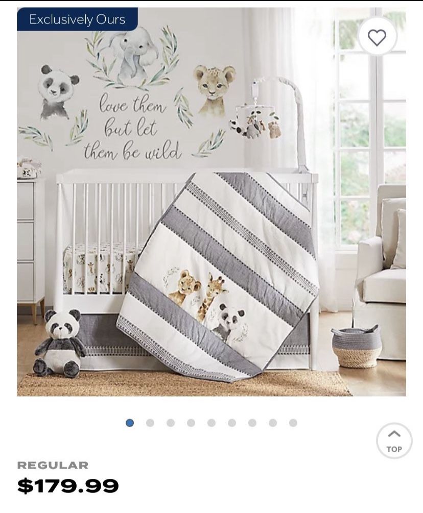 LEVTEX BABY MOZAMBIQUE PIECE CRIB BEDDING SET IN GREY/CREAM