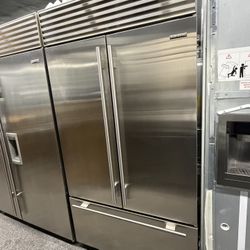 Sub Zero Stainless Steel French Door Built In 42” Refrigerator Ice Maker