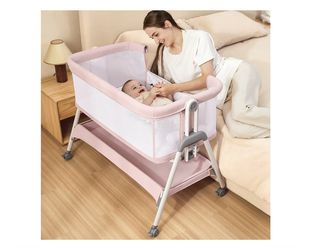 ANGELBLISS Baby Bassinet Bedside Sleeper, Easy Folding