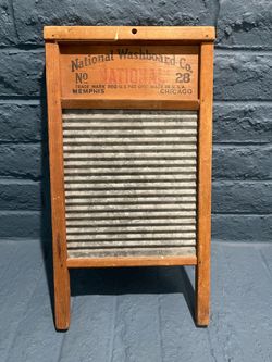 Vintage National Washboard Co. No 28 Washboard - Excellent Farmhouse display