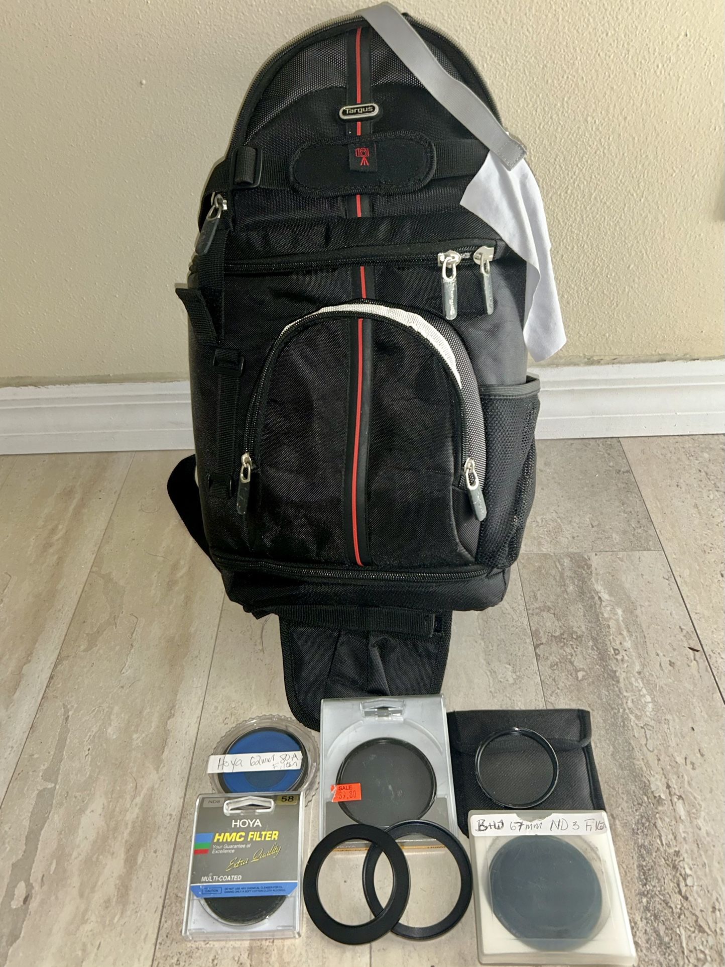 Camera Bag + Hoya, B + W Filters And Canon Step Rings