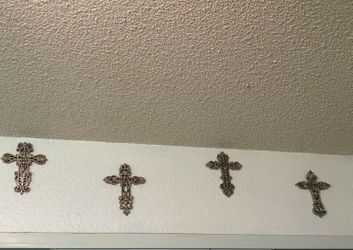 4 Pc Silver Cross Set
