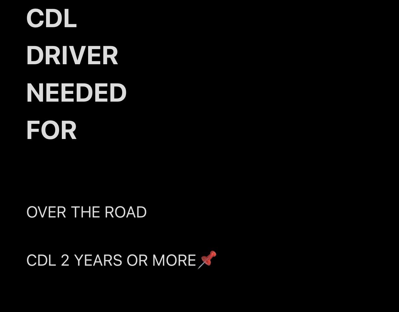 CDL DRIVERS