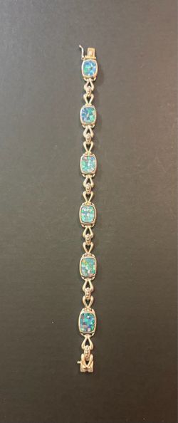 925 Sterling Silver Opal Bracelet