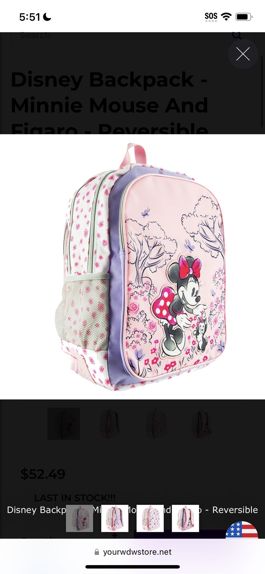 Disney Park Reversible Minnie Backpack