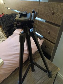 Black Camera Tripod with Pan Head