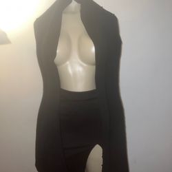 New Black Lapis Ruffle Sleeve Cozy Cardigan Size Medium