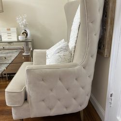 1 Beautiful Upholstered Wingback Chair- $300