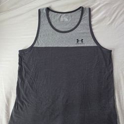 Under Armour Men's Two-Tone Dark and Light Gray Tank Nwot Large Triblend men's