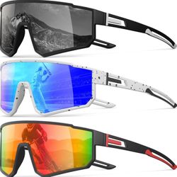 3 Pack Polarized Running Sunglasses for Women Mens Sunglasses UV Protection for Cycling Baseball Fishing