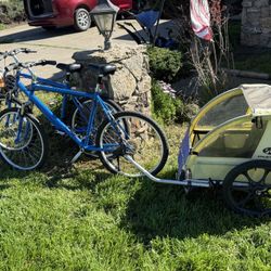 Family Bike Starter Kit – 2 Nishiki Tamarack Bikes + Burley Trailer – Ready to Ride