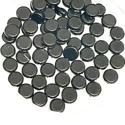 Lot Of 64- 10mm Black Onyx Coin Beads