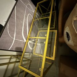 Glass Gold Console Table