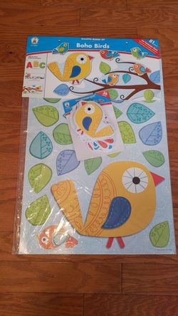 Boho Birds Bulletin Board Set