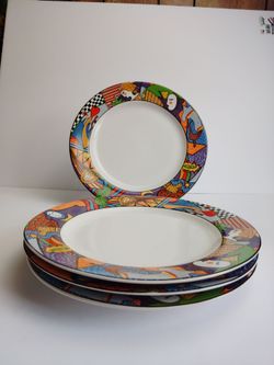 Vintage Vitromaster Metropolitan Stoneware Dinner Plates 10 5/8”  ~ Set of 4 Rare!
