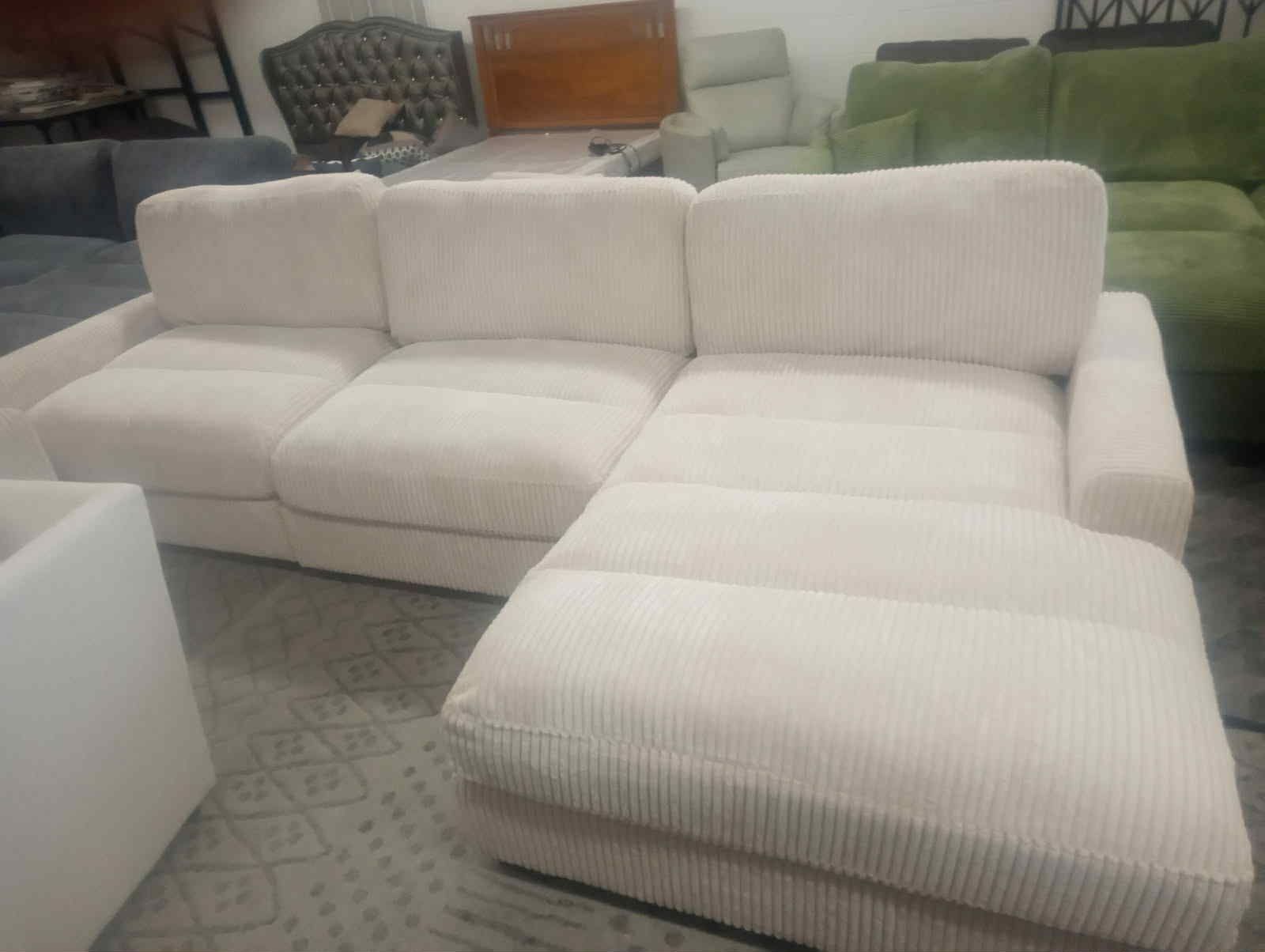 New 127x66 Corduroy Sectional Couch / Free Delivery