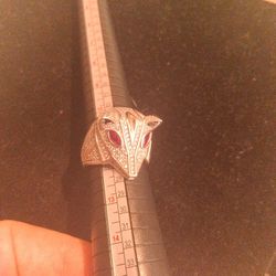 Mens Sterling Silver Wolf Ring