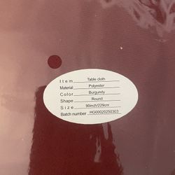 Showgeous 90” Burgundy Round Tablecloth (12 Pack)