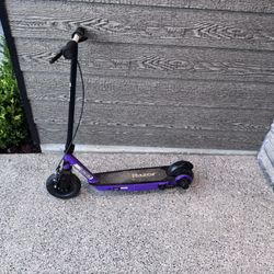 Razor Black Label E100 Electric Scooter - Blue, up to 10 mph, 8" Pneumatic Front Tire, for Child 8+